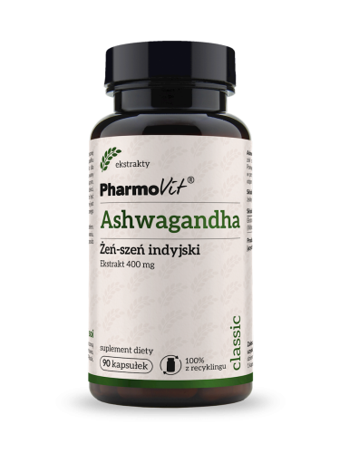 5902811236607 ASHWAGANDHA EKSTRAKT 90 KAPSUŁEK 45 g (400 mg) - PHARMOVIT (CLASSIC)