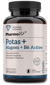 POTAS + MAGNEZ + WITAMINA B6 ACTIVE 120 KAPSUŁEK 136,39 g - PHARMOVIT (CLASSIC)