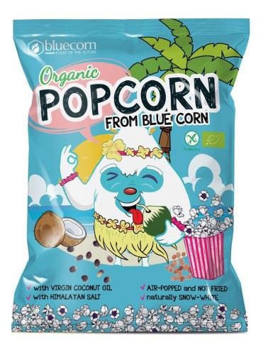5907652545307 POPCORN Z NIEBIESKIEJ KUKURYDZY Z OLEJEM KOKOSOWYM I SOLĄ HIMALAJSKĄ BEZGLUTENOWY BIO 20 g - BLUECORN