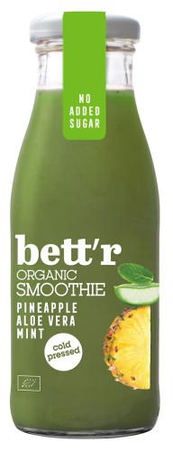 3800233782387 SMOOTHIE TŁOCZONE NA ZIMNO Z ANANASEM, ALOESEM I MIĘTĄ BIO 250 ml - SMART ORGANIC (BETT'R)