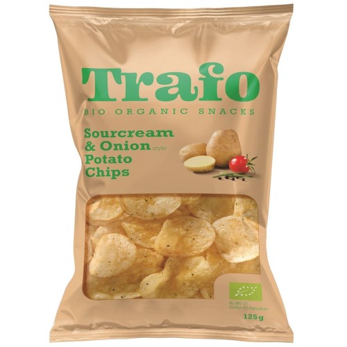 8718754502313 CHIPSY ZIEMNIACZANE O SMAKU ŚMIETANKOWO - CEBULOWYM BIO 125 g - TRAFO