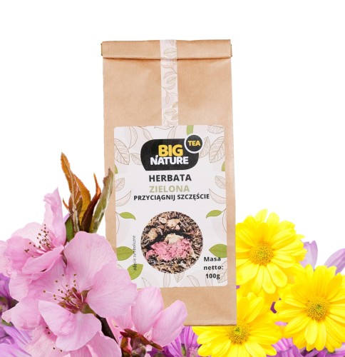 5903351627375 Herbata zielona PRZYCIĄGNIJ SZCZĘŚCIE 100g MIXBRANDS