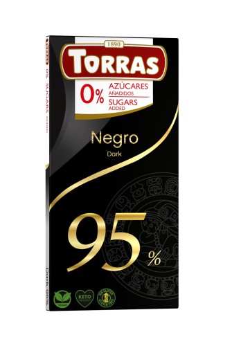 8410342007735 Czekolada gorzka 95% kakao bez dodatku cukru 75 g - Torras