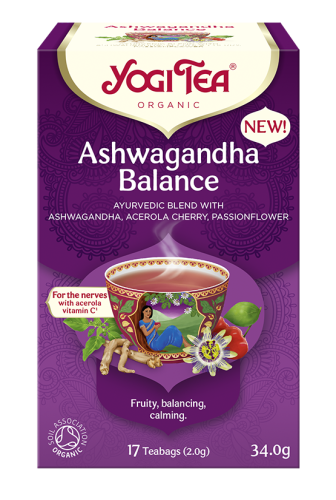 4012824406018 HERBATKA AJURWEDYJSKA RÓWNOWAGA Z ASHWAGANDHĄ (ASHWAGANDHA BALANCE) BIO (17 x 2 g) 34 g - YOGI TEA