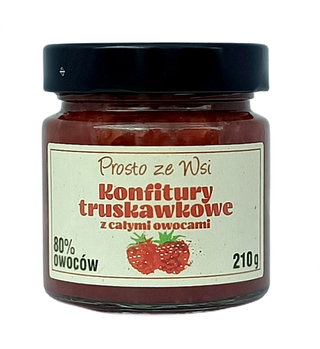 5907707433689 KONFITURA EKSTRA Z TRUSKAWEK Z CAŁYMI OWOCAMI 210 g - PROSTO ZE WSI