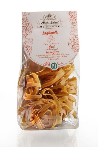 8050534141542 MAKARON (Z CIECIERZYCY I BRĄZOWEGO RYŻU) TAGLIATELLE BEZGLUTENOWY BIO 250 g - PASTA NATURA