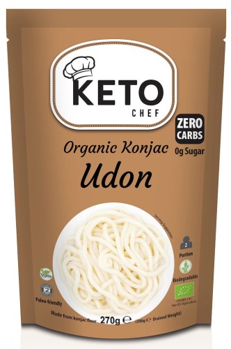 5060691233557 MAKARON KETO (KONJAC TYPU NOODLE UDON) BEZGLUTENOWY BIO 270 g - KETO CHEF (BETTER THAN FOODS)