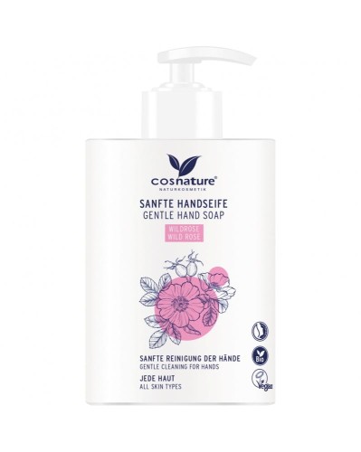 4260370436533 MYDŁO - ŻEL DO RĄK ŁAGODZĄCE Z OLEJKIEM Z DZIKIEJ RÓŻY ECO 300 ml - COSNATURE