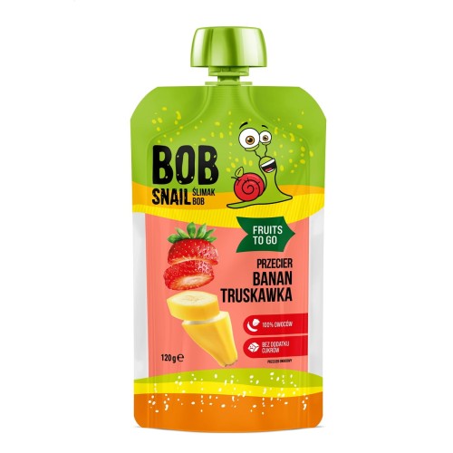 4820219343387 PRZECIER  BANAN - TRUSKAWKA BEZ DODATKU CUKRU 120 g - BOB SNAIL