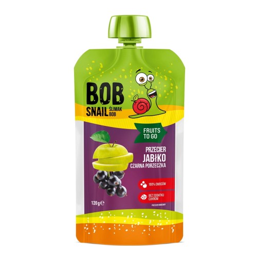 4820219343790 PRZECIER JABŁKO - CZARNA PORZECZKA BEZ DODATKU CUKRU 120 g - BOB SNAIL