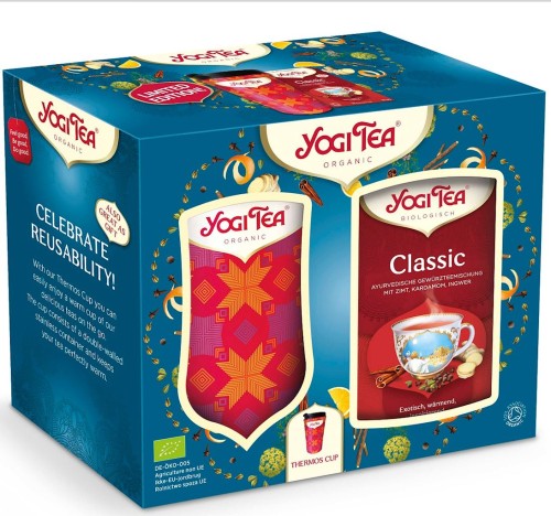 4012824723375 ZESTAW HERBATKA KLASYCZNA CLASSIC BIO 17 x 2,2g 37,4 g & KUBEK TERMICZNY - YOGI TEA