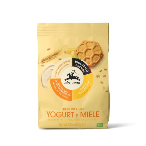 8009004812444 CIASTKA JOGURTOWO MIODOWE Z OLIWĄ EXTRA VIRGIN 12% BIO 250g - ALCE NERO