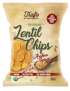 CHIPSY Z SOCZEWICY O SMAKU PRZYPRAWY ARABSKIEJ BG BIO 75 g - TRAFO
