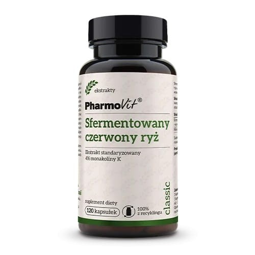 5904703900450 SFERMENTOWANY CZERWONY RYŻ EKSTRAKT 120 KAPSUŁEK - PHARMOVIT (CLASSIC)