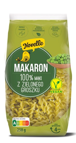 5906940001969 MAKARON PROTEINOWY (Z GROSZKU ZIELONEGO) ŚWIDERKI 250 g - NOVELLE