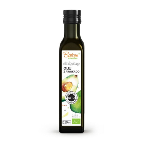 5907709955660 OLEJ Z AWOKADO TŁOCZONY NA ZIMNO KETO BIO 250 ml - BATOM