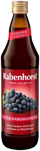 4004191001019 SOK Z CZERWONYCH WINOGRON Z ŻELAZEM 750 ml - RABENHORST