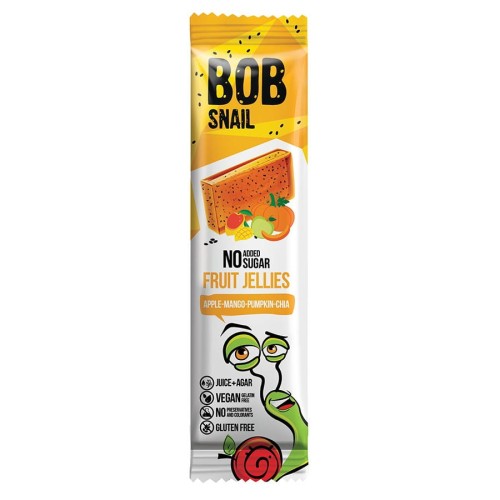 4820219340713 Bob Snail Jellies jabłko-mango-dynia-chia, 38g