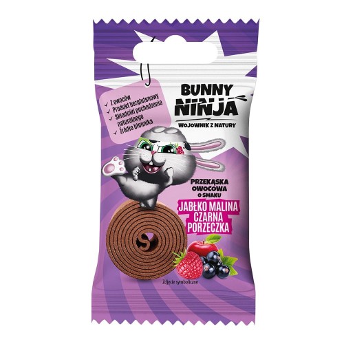 5902444124524 Przekąska owocowa o smaku jabłko-malina-czarna porzeczka Bunny Ninja, 15g