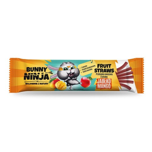 5902444124760 Przekąska owocowa o smaku jabłko-mango Fruit Straws Bunny Ninja, 16 g