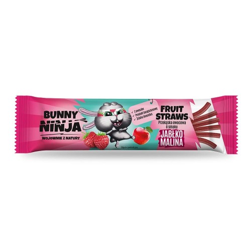 5902444124784 Przekąska owocowa o smaku jabłko-malina Fruit Straws Bunny Ninja, 16 g