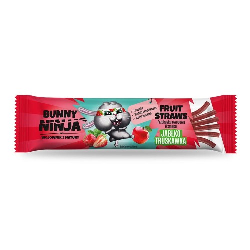 5902444124791 Przekąska owocowa o smaku jabłko-truskawka Fruit Straws Bunny Ninja, 16 g