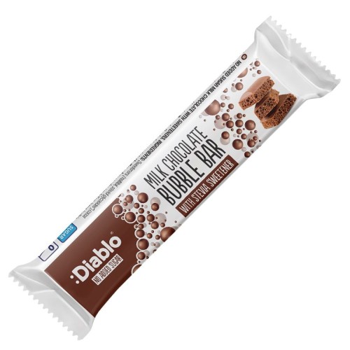 5060309490952 Baton z mlecznej bąbelkowej czekolady bez dodatku cukru Diablo, 75g