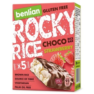 Batony ryżowe w polewach Rocky rice choco - strawberry Benlian, 90g