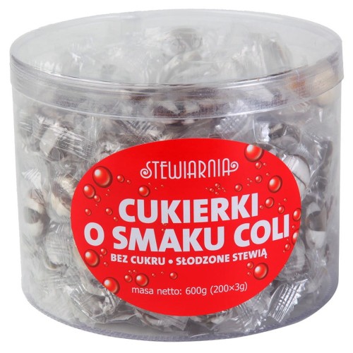 5905279294332 Cukierki cola bez cukru tuba 600g (ok200 szt)