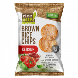 Chipsy z brązowego ryżu o smaku KETCHUPU bezglutenowe 25g RICE UP