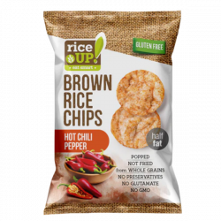 Chipsy z brązowego ryżu o smaku PAPRYKI HOT CHILI bezglutenowe 25g RICE UP