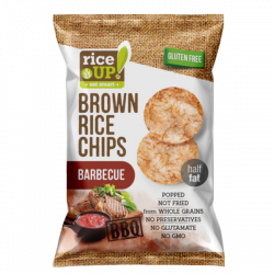Chipsy z brązowego ryżu o smaku BBQ bezglutenowe 60g RICE UP