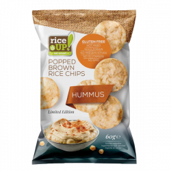Chipsy z brązowego ryżu o smaku HUMMUSU bezglutenowe 60g RICE UP