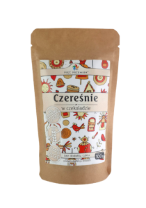 CZEREŚNIE W CZEKOLADZIE BEZ DODATKU CUKRU BEZGLUTENOWE 100 g - PIĘĆ PRZEMIAN