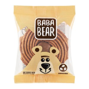 CIASTKO OWSIANE Z NADZIENIEM O SMAKU BANANOWYM 50 g - BABA BEAR