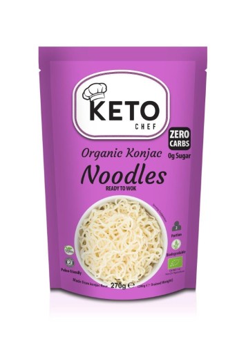 5060691233441 MAKARON (KONJAC TYPU NOODLE GOTOWY NA WOKA) BEZGLUTENOWY BIO 270 g - KETO CHEF (BETTER THAN FOODS)