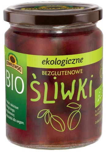 5900900002973 ŚLIWKI MARYNOWANE BEZGLUTENOWE BIO 500 g (280 g) - KOWALEWSKI