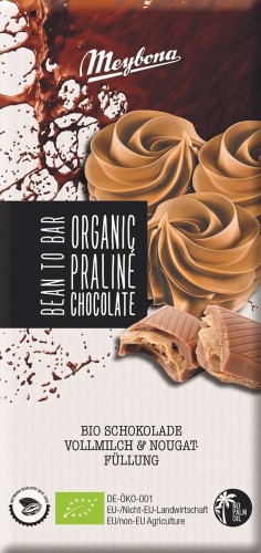 4010139186014 CZEKOLADA MLECZNA PRALINOWA BIO 100 g - MEYBONA