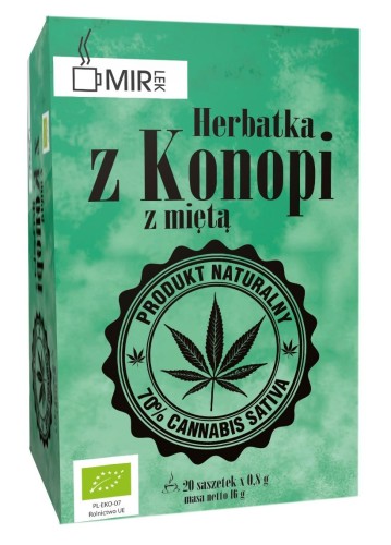 5908228098579 HERBATKA Z KONOPI Z MIĘTĄ BIO (20 x 0,8 g) 16 g - MIR-LEK