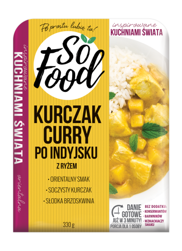 5901002008115 KURCZAK CURRY PO INDYJSKU Z RYŻEM 330 g - SO FOOD