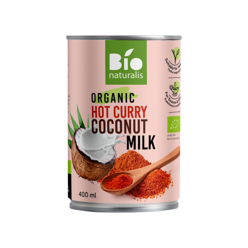 4779048081741 COCONUT MILK - NAPÓJ KOKOSOWY HOT CURRY BIO 400 ml - BIO NATURALIS