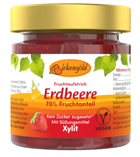 9120048830092 MUS TRUSKAWKOWY BEZ DODATKU CUKRU 200 g - BIRKENGOLD