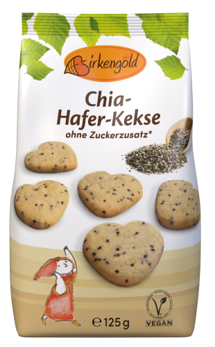 9120048830955 CIASTKA OWSIANE Z CHIA BEZ DODATKU CUKRU 125 g - BIRKENGOLD