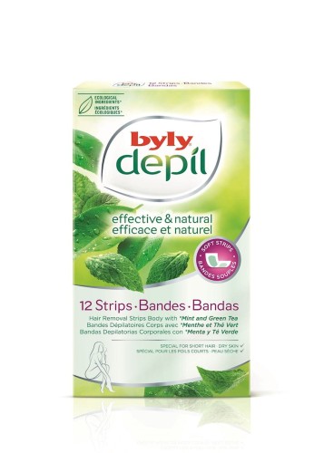 8411104040502 PLASTRY Z WOSKIEM DO DEPILACJI CIAŁA MIĘTA I ZIELONA HERBATA 20 szt - BYLY