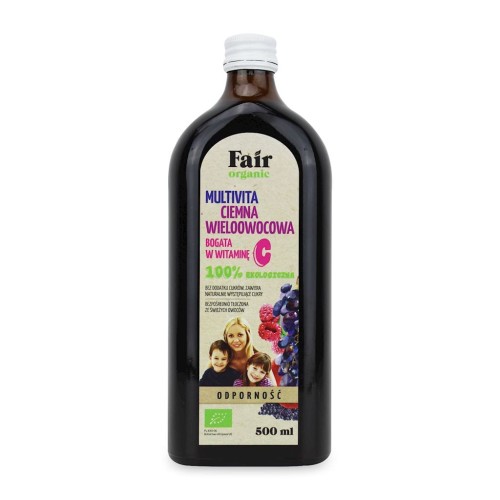 5907714380273 MULTIVITA WIELOOWOCOWA BEZ DODATKU CUKRU BIO 500 ml - FAIR ORGANIC