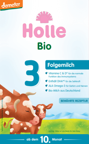 7640230490887 MLEKO NASTĘPNE KROWIE 3 DLA NIEMOWLĄT OD 10 MIESIĄCA DEMETER BIO 600 g - HOLLE