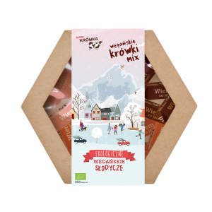 Pudełko prezentowe z wegańskimi krówkami mix smaków ZIMOWE Super Krówka, 195g