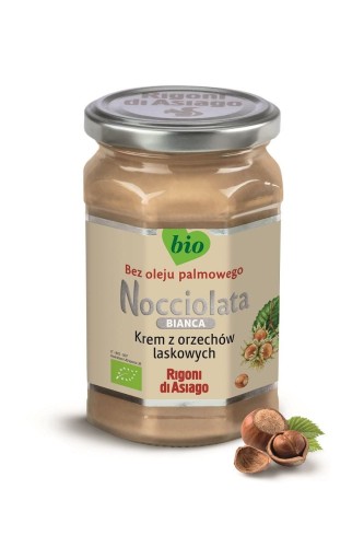 8052575091367 KREM Z ORZECHÓW LASKOWYCH BIAŁY BEZGLUTENOWY BIO 250 g - NOCCIOLATA