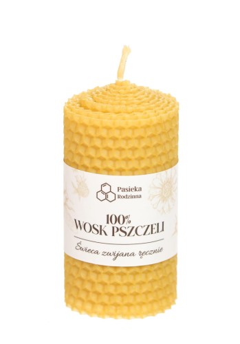 5904804126650 ŚWIECA ZWIJANA Z WĘZY PSZCZELEJ 8/5 cm - PASIEKA RODZINNA