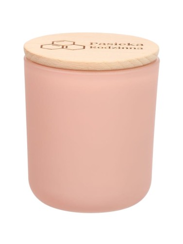 5905204692479 ŚWIECA Z WOSKU PSZCZELEGO PUDROWY RÓŻ 270 ml - PASIEKA RODZINNA